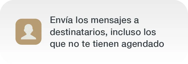 envia mensajes a contactos no agendados