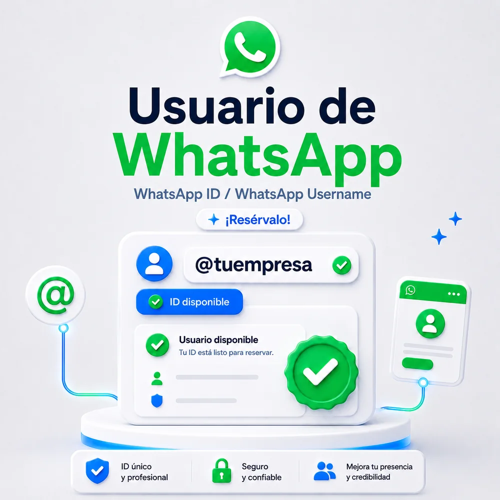Usuario de WhatsApp, username o ID para una empresa